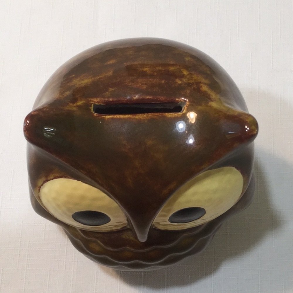 Vintage Handcrafted Ceramic Owl Bank by Starlight Workshop - Picture 5 of 7